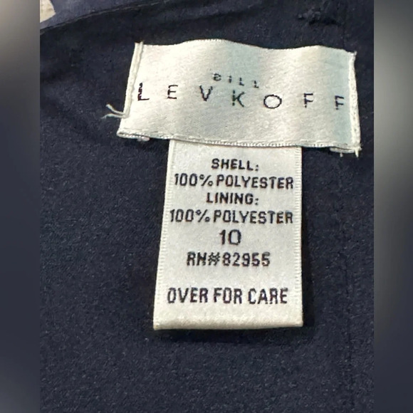 EUC Beautiful Satin Navy ruched front Bill Levkoff Strapless Holiday dress sz 10 - Picture 5 of 8